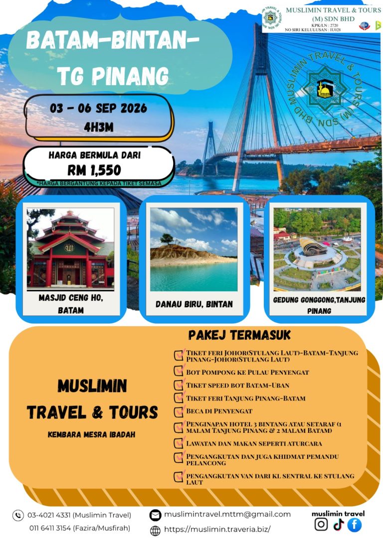 BATAM BINTAN TG. PINANG 4H3M 3-6 SEP 26